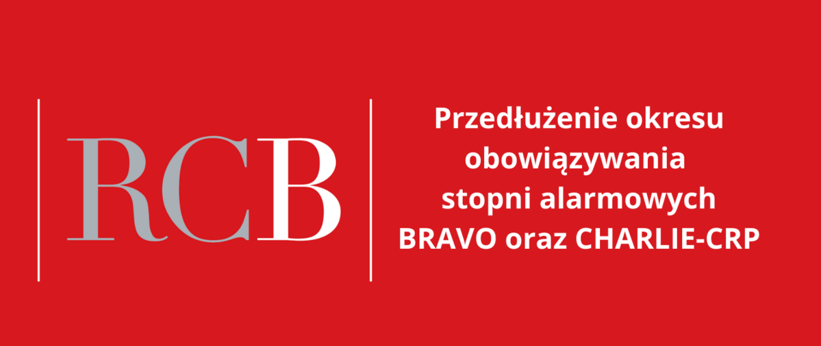 Przedłużenie okresu obowiązywania stopni alarmowych BRAVO oraz CHARLIE-CRP