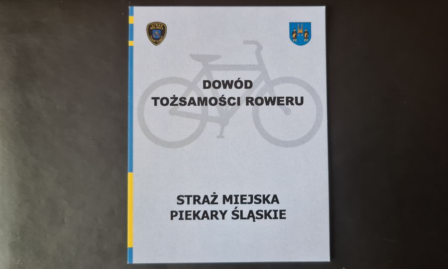 Zdjęcie dokumentu otrzymanego podczas rejestracji roweru w siedzibie Straży Miejskiej