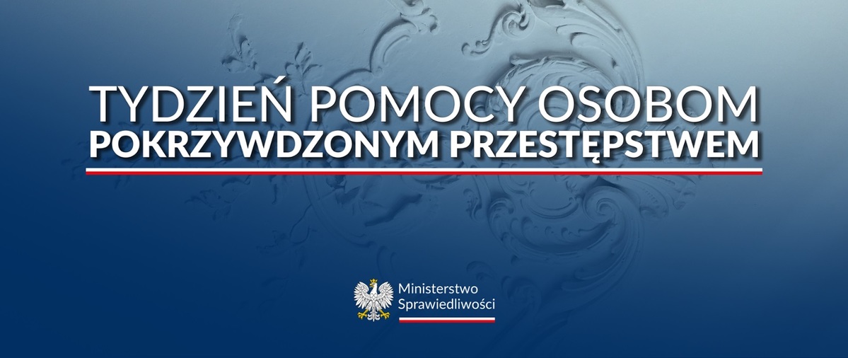 Grafika z napisem Tydzień Pomocy Osobom Pokrzywdzonym Przestępstwem