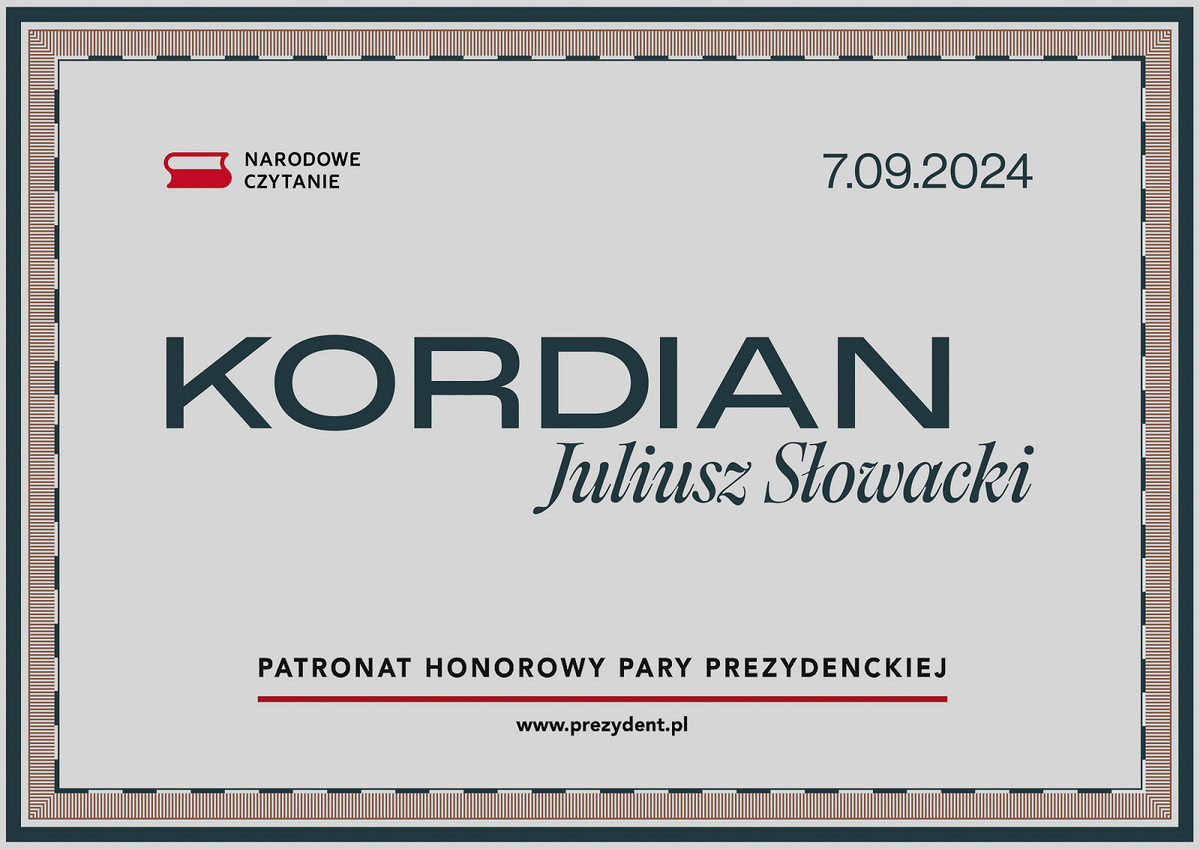 Grafika z napisem "Kordian"