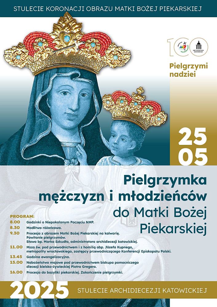 Plakat promujący pielgrzymkę mężczyzn 