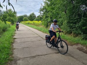 Patrol policyjny pełniący służbę na rowerach