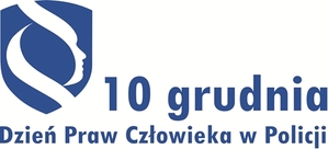 Logo z napisem 10 grudnia dzień praw człowieka w policji&quot;