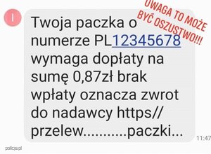 Zdjęcie przedstawia treść wiadomości tekstowej