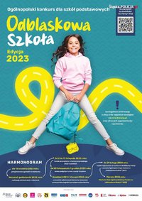 Plakat promujący konkurs odblaskowa szkoła