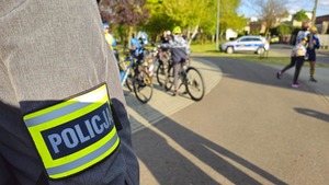 Zdjęcie przedstawia policjantów podczas wydarzenia