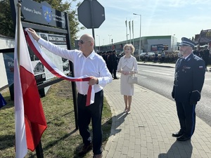 Zdjęcie z uroczystości 85. rocznicy śmierci posterunkowego Wiktora Szwagla