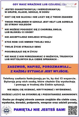 Infografika z numerami wsparcia