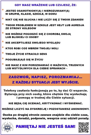 infografika z numerami telefonów zaufani