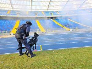 Zdjęcie policjantów podczas ćwiczeń na Stadionie Śląskim