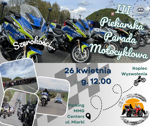 Plakat zapraszający na paradę motocyklową