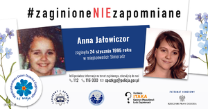 Grafika przedstawiająca zaginioną dziewczynkę. Wizerunek z dzieciństwa i progresja wiekowa