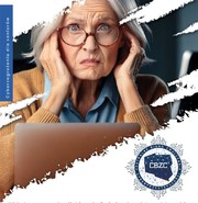 Grafika przedstawia seniorkę zatykającą uszy