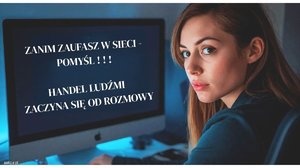 grafika przedstawia kobietę siedzącą przed komputerem