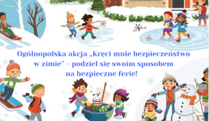 grafika przedstawia dzieci bawiące się na śniegu