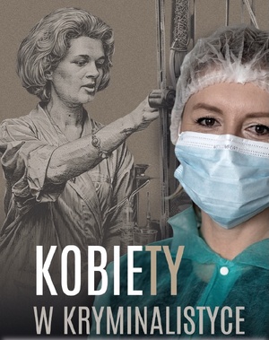 grafika przedstawia kobiety oraz napis " Kobiety w kryminalistyce"