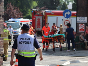 Zdjęcia z ćwiczeń na terenie szpitala