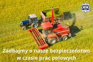 Kombajn oraz traktor na polu