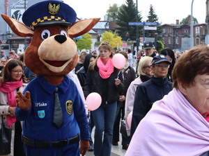 Policjanci oraz uczestnicy przemarszu